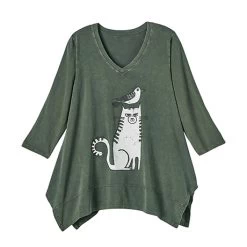 Cat With Bird Tunic