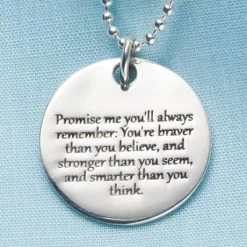 Promise Me Christopher Robin Quote Pendant - Sterling Silver Engraved Necklace