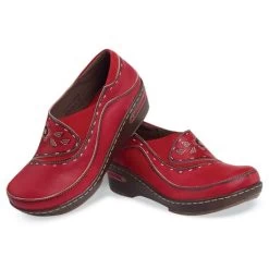 Spring Footwear Closed-Back Hand-Painted Leather Clogs -Fashion Paradise HN8812 f