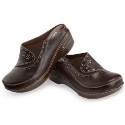 Spring Footwear Open-Back Hand-Painted Leather Clogs -Fashion Paradise HN8822 b