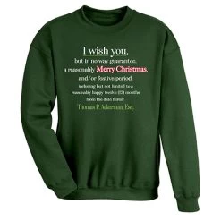 Personalized A Very Legal Christmas T-Shirt Or Sweatshirt -Fashion Paradise HPB878 Thomas SWT