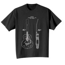 Vintage Patent Drawing Shirts - Guitar