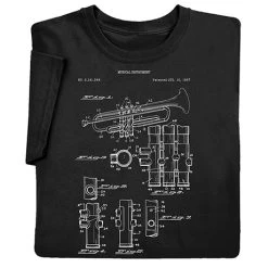 Vintage Patent Drawing Shirts - Trumpet