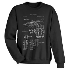 Vintage Patent Drawing Shirts - Trumpet -Fashion Paradise HU0521 S REV