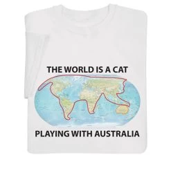 The World Is A Cat Playing With Australia T-Shirt Or Sweatshirt