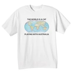 The World Is A Cat Playing With Australia T-Shirt Or Sweatshirt -Fashion Paradise HX7371 T REV