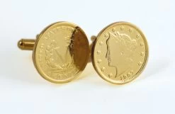 Gold-Layered Liberty Nickel Cufflinks