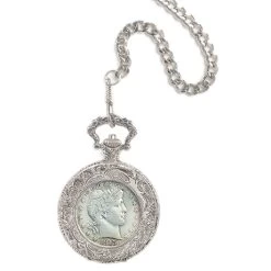 Silver Barber Half Dollar Pocket Watch