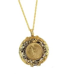 Mustard Seed Locket Angel Coin Pendant