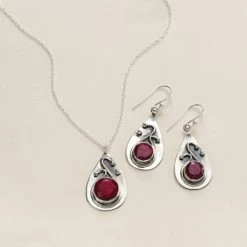 Ruby & Sapphire Swirl Necklace 8 Ruby & Sapphire Swirl Necklace -Fashion Paradise HZ4857 HZ4867