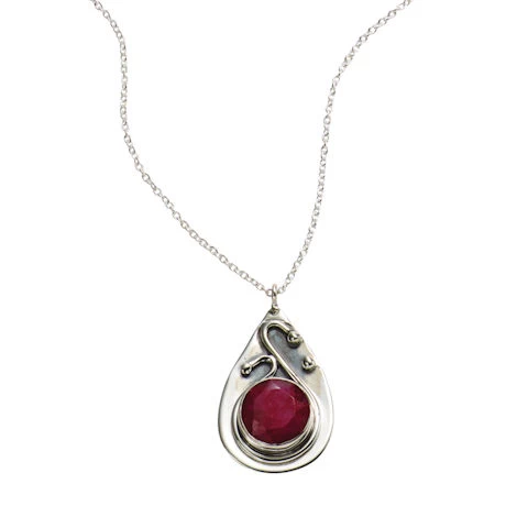 Ruby & Sapphire Swirl Necklace 6 Ruby & Sapphire Swirl Necklace - Image 6