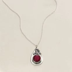 Ruby & Sapphire Swirl Necklace