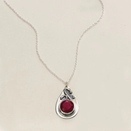 Ruby & Sapphire Swirl Necklace 1 Ruby & Sapphire Swirl Necklace