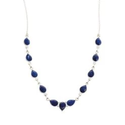 Blue Lapis Teardrop Necklace -Fashion Paradise HZ4897 SILO