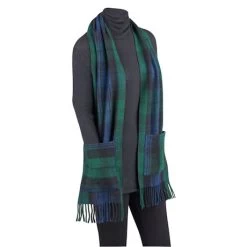 Scottish Tartan Wool Plaid Pocket Scarf -Fashion Paradise HZ6462 BLACK WATCH 1