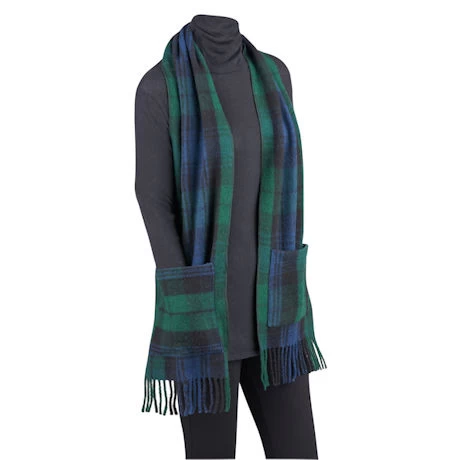 Scottish Tartan Plaid Wool Pocket Scarf - Black Watch (Green) 2 Scottish Tartan Plaid Wool Pocket Scarf - Black Watch (Green) - Image 2