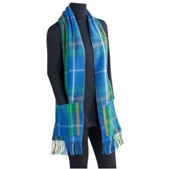 Scottish Tartan Wool Plaid Pocket Scarf -Fashion Paradise HZ6462 BLUE WEB 5