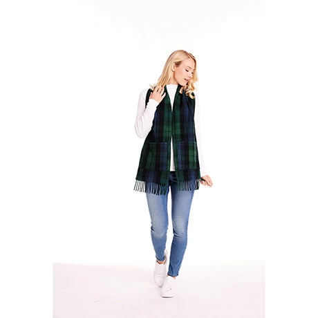 Scottish Tartan Plaid Wool Pocket Scarf - Black Watch (Green) 1 Scottish Tartan Plaid Wool Pocket Scarf - Black Watch (Green)