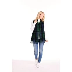 Scottish Tartan Wool Plaid Pocket Scarf -Fashion Paradise HZ6462 BW 0009 5