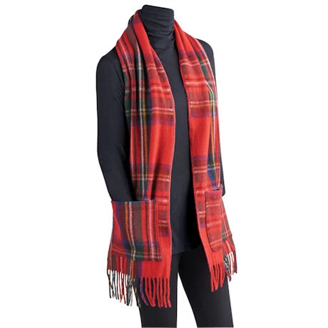 Scottish Tartan Plaid Wool Pocket Scarf - Royal Stewart (Red) 2 Scottish Tartan Plaid Wool Pocket Scarf - Royal Stewart (Red) - Image 2
