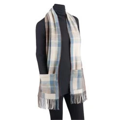 Scottish Tartan Wool Plaid Pocket Scarf -Fashion Paradise HZ6462 STEWART BLUE 1