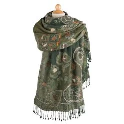Emerald Garden Embroidered Wrap