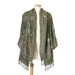 Emerald Garden Embroidered Wrap -Fashion Paradise HZ7447 c