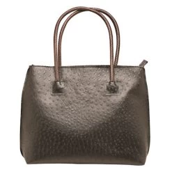 Faux Leather Ostrich Tote Bag -Fashion Paradise HZ8936 BK