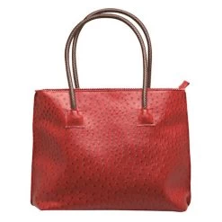 Faux Leather Ostrich Tote Bag -Fashion Paradise HZ8936 RD