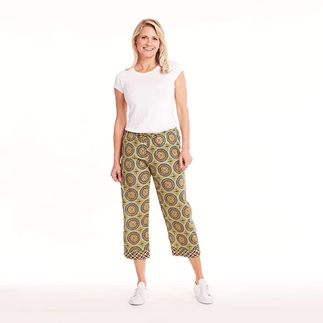 Soft Cotton Lounge Capris - Gold 2 Soft Cotton Lounge Capris - Gold - Image 2
