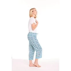 Soft Cotton Lounge Capris - Blue -Fashion Paradise HZ9337 BU 0041 1