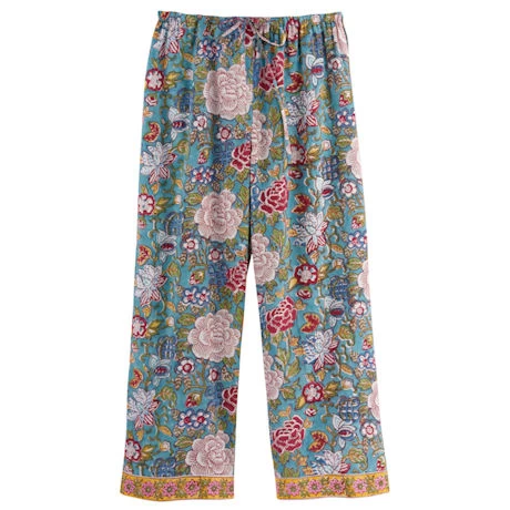 Soft Cotton Lounge Capris - Turquoise 1 Soft Cotton Lounge Capris - Turquoise