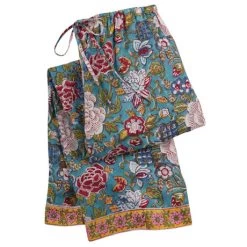 Soft Cotton Lounge Capris -Fashion Paradise HZ9337 TURQ FOLD