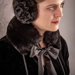 Faux Fur Stole With Black Ribbon -Fashion Paradise P34171 B