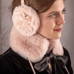 Faux Fur Stole With Black Ribbon -Fashion Paradise P34171 C