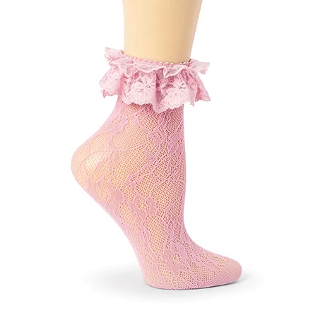 Short And Sweet Ruffled Lace Socks - Set Of 3 3 Short And Sweet Ruffled Lace Socks - Set Of 3 - Image 3