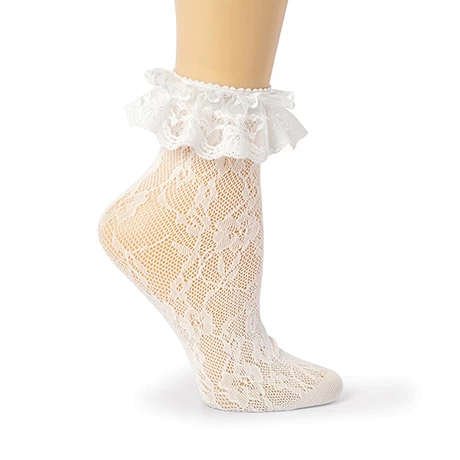 Short And Sweet Ruffled Lace Socks - Set Of 3 5 Short And Sweet Ruffled Lace Socks - Set Of 3 - Image 5