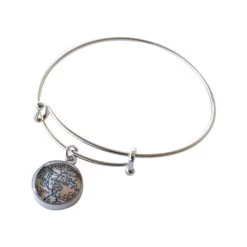 Custom Map Adjustable Bangle Bracelet -Fashion Paradise RA2282 C