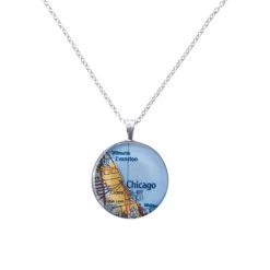 Custom Map 1" Pendant Necklace