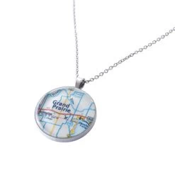 Custom Map 1" Pendant Necklace -Fashion Paradise RA2302 C