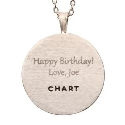 Engraved Custom Map 1" Pendant Necklace -Fashion Paradise RA2312 PER ENG