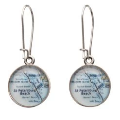Engraved Custom Map Earrings
