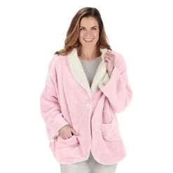 Women's Bed Jacket With Pockets 20 Women's Bed Jacket With Pockets -Fashion Paradise TA9366 OnFig Pink 00587