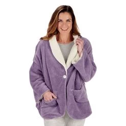 Women's Bed Jacket With Pockets 16 Women's Bed Jacket With Pockets -Fashion Paradise TA9366 OnFig Purple 00587