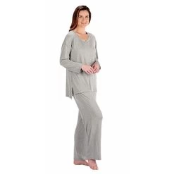 Women's Long Sleeve Pajamas -Fashion Paradise TA9376 Grey model A