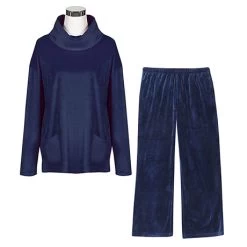 Velour Lounge Set -Fashion Paradise TA9386 NAVY SET W FORM
