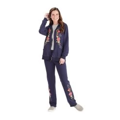 Women's Floral Embroidered Full Zip Hoodie -Fashion Paradise TB0562 6n