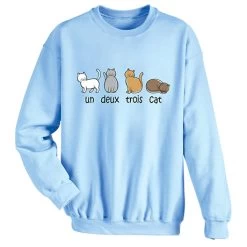 One Two Three Cat T-Shirt Or Sweatshirt -Fashion Paradise WE3071 S