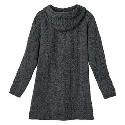 Brigid Hooded Irish Aran Cardigan-Gray 9 Brigid Hooded Irish Aran Cardigan-Gray -Fashion Paradise XA5066 CH back
