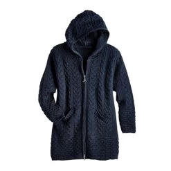 Brigid Hooded Irish Aran Cardigan